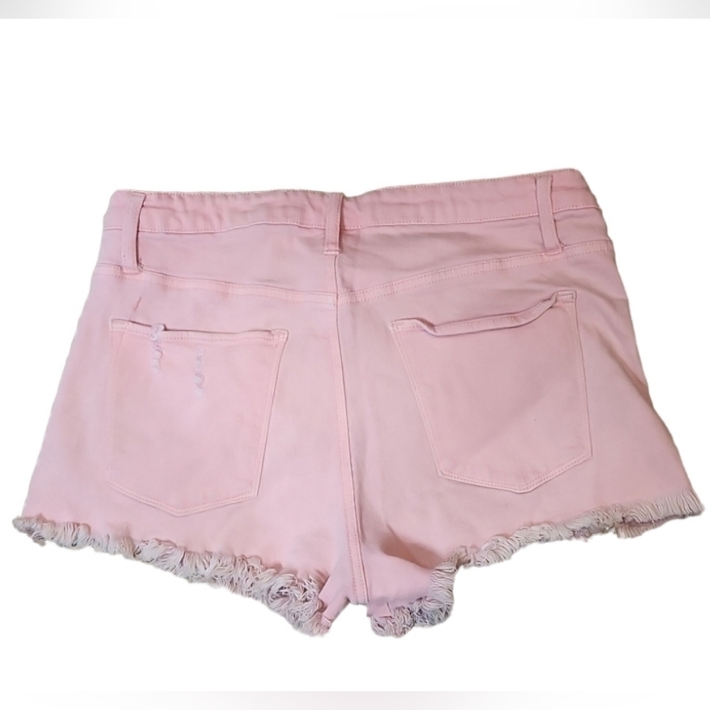 Mossimo High Rise Pink Distressed Shorts - Picture 4 of 4